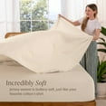 thumbnail image 4 of Bare Home Organic Jersey Sheet Set - 100% Organic Cotton - Deep Pocket - 4 Piece - Queen, Sand, 4 of 10