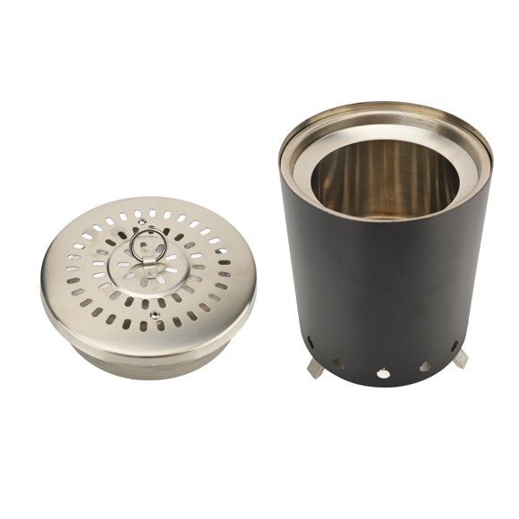 Wood Burning Stove, Fire Pit Stove Round 201 Stainless Steel Portable with Storage Bag for Traveling Black