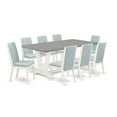 thumbnail image 6 of East West Furniture V097LA015-9 9-Piece Stylish Dinette Set a Superb Cement Color dining table Top and 8 Beautiful Linen Fabric Parson Chairs with Stylish Chair Back, Linen White Finish, 6 of 10