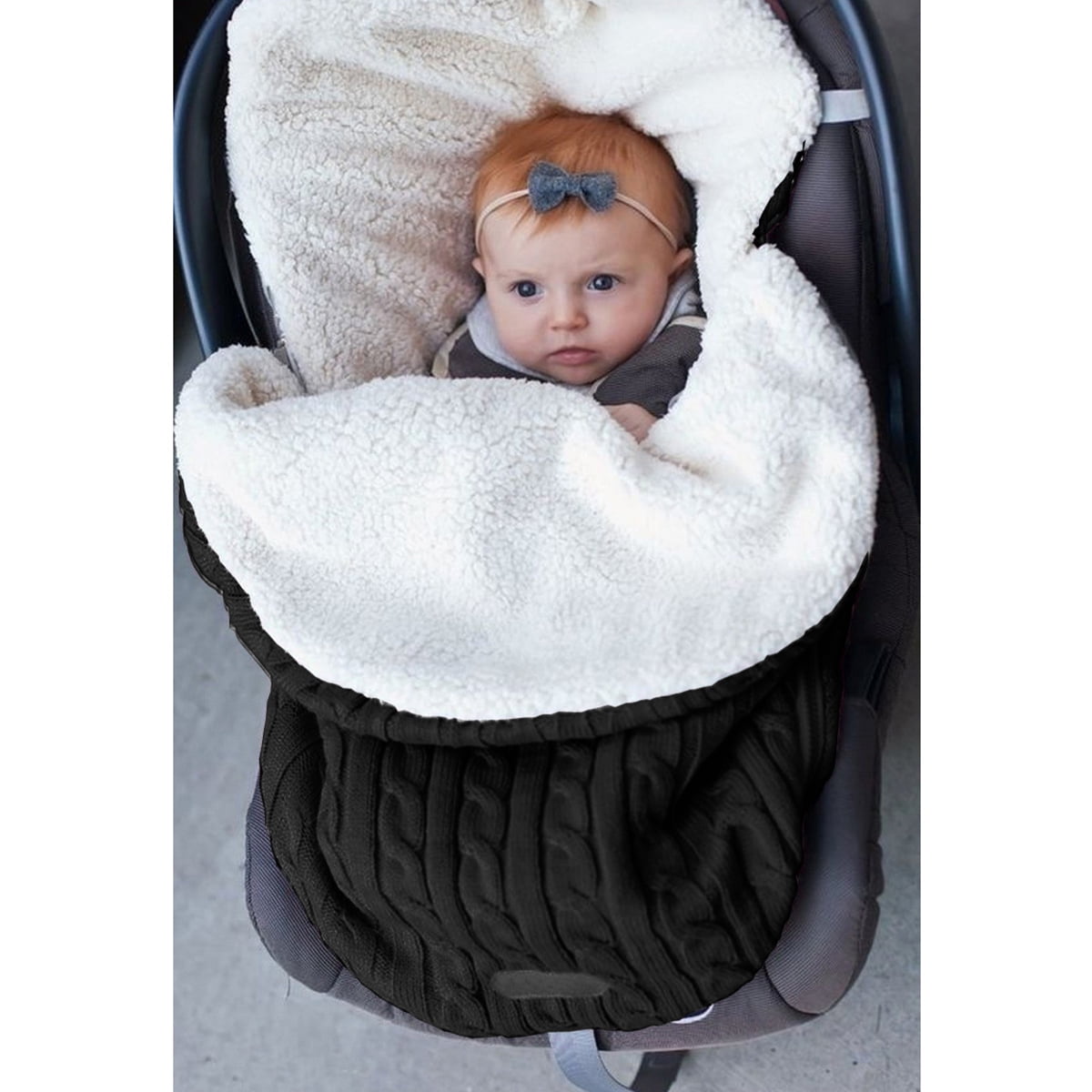 Winter Comfortable Newborn Baby Winter Wrap Swaddle Knitted Sleeping Bag Sleep Sack Stroller Wrap for Baby Walmart