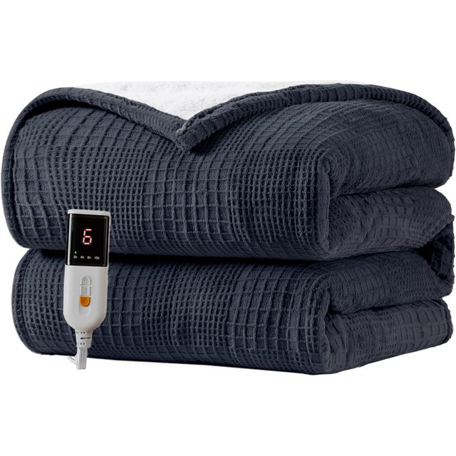 Heated Blanket - 50"x60" Fast - Heating Soft Throw Electric Blanket with 6 Heating Levels, 1-12 Hours Timer, Over - Heat Protection, ETL Certified & Machine Washable
