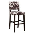 thumbnail image 1 of Linon Corey Tabouret de Bar 30 Pouces à Motif Vache avec Cadre en Bois Espresso Foncé, 1 of 15