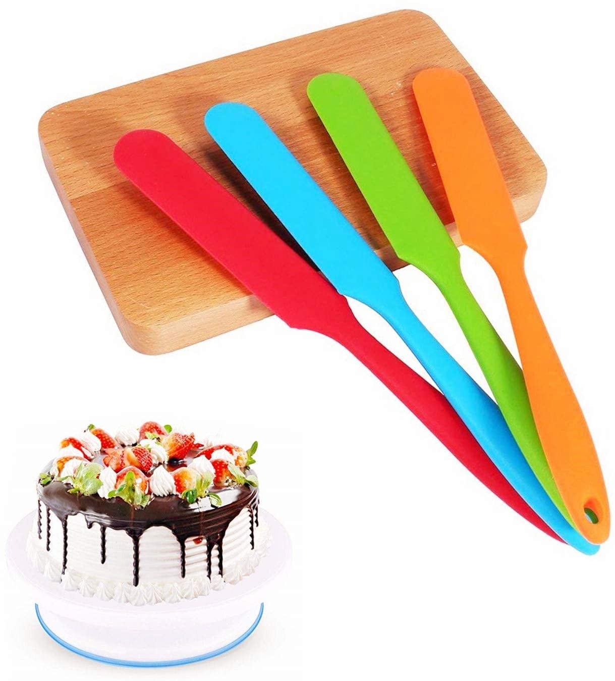 Cake Silicone Scraper Spatula Non-Stick Heat Resistant Rubber Butter Spoon Set