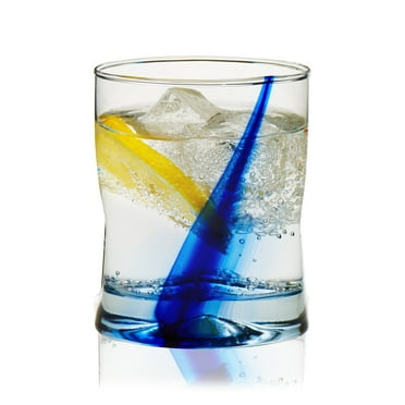 Libbey Blue Ribbon Rock Glasses Set of 8, Artisan Inspired Four-Dimple Shaped Whiskey Glasses Set, Dishwasher Safe Short Drinking Glasses for Families