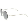 thumbnail image 4 of zeroUV - Modern Thin Metal Frame Brow Bar Colored Mirror Lens Round Sunglasses 59mm - 59mm, 4 of 5