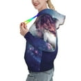 thumbnail image 2 of Fotbe Planets Stars And Galaxies Pattern Womens Long Sleeve Hoodie, Pullover Hooded Sweatshirt, Kangaroo Pocket Hoodie with Eye-catching Drawstrings-Small, 2 of 7