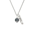 thumbnail image 2 of Delight Jewelry 12mm Grey Roller Spinner with Silvertone Lining Glass Spinner Silvertone Best Friends Forever Bar Charm Necklace, 23", 2 of 4