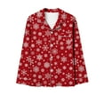 thumbnail image 3 of Black and Friday Deals,Women's Pajama Sets Plaid Xmas Printed Long Sleeve Button Up Sleepwear Nightwear Soft Pjs Loungewear Christmas Outfits (XL, Red 01), 3 of 4