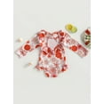 thumbnail image 5 of Baby Girl Swimwear 3M 6M 12M 18M 24M 3Y Lovely Floral Backless Lacing Up Long Sleeve Ruffle Hem Bodysuit Bathing Suit Kids Girl Beachwear, 5 of 10