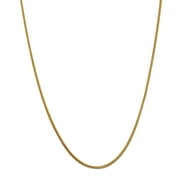 14k Yellow Solid Gold Franco Chain Necklace, 1.2mm, 16"