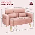 thumbnail image 4 of Yaheetech 46'' W Modern 2 Seater Sofa Couch with Solid Wood Legs, Pink, 4 of 7