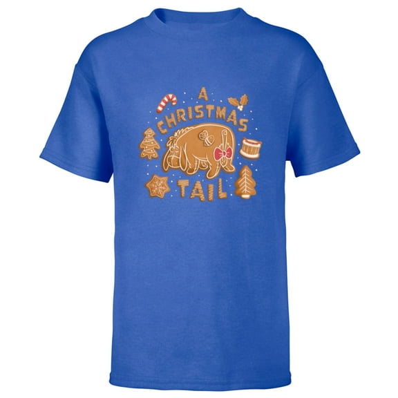 Disney Winnie the Pooh Eeyore Gingerbread A Christmas Tail - Short Sleeve T-Shirt for Kids - Customized-Royal