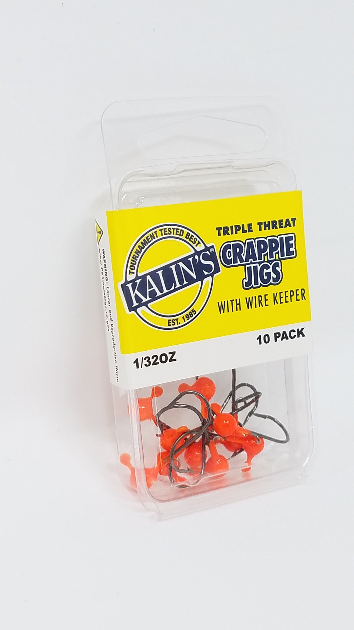 Kalins Freshwater Triple Threat Soft Plastics Fishing Jig , Orange, 1/32 oz., 10ct, Lake