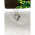 thumbnail image 2 of Natural Natural Blue Sapphire Round Three stone Solitaire pendant 925 Solid Sterling Silver Halo Pendant/Necklace Birthstone Neckalce - Gift For her, 2 of 4