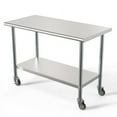 thumbnail image 3 of KoolMore 24" x 48" 18-Gauge 304 Stainless Steel Commercial Work Table with Casters, 3 of 7