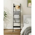 Blanket Ladder Shelf for Living Room, Decorative Wood Quilt Rack with 4