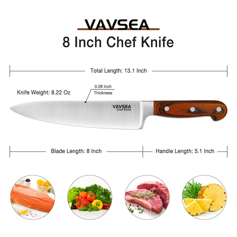 BEWOS 8-Inch Chef Knife, Professional Kitchen Knife with Knife Sharpener, Ultra  Sharp Chef Knife Set, Stainless Steel Chef's Knife for Kitchen, Cooking  Knife with Ergonomic Handle & Dishwasher Safe - Coupon Codes