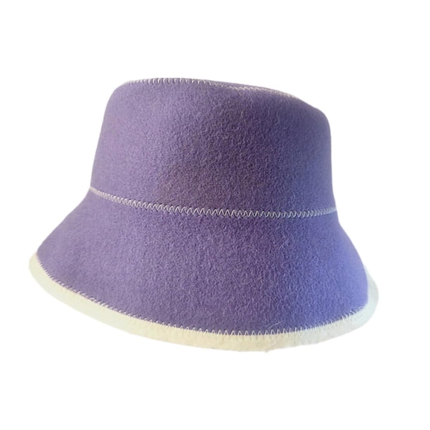 Sombrero de sauna de tela de fieltro, accesorios, gorra de pesca portátil, suministro para interiores, regalo para sauna Púrpura