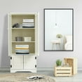 thumbnail image 4 of Costway Armoire de Rangement d'Accent Étagères Ajustables Antique Armoire au Sol à 2 Portes Blanc, 4 of 10