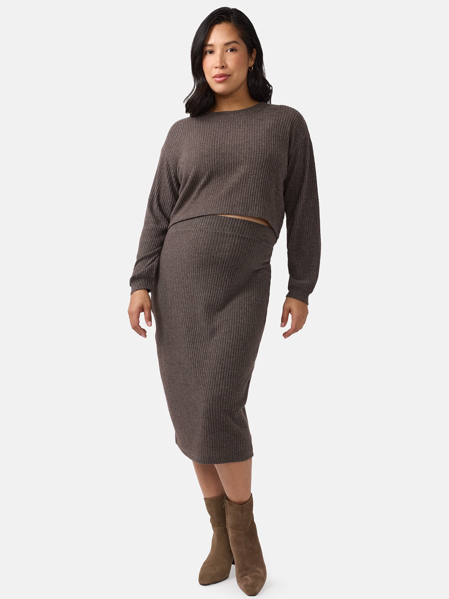 Ingrid & Isabel For Every Belly Women's Maternity Ribbed Top, Sizes S-XXL
