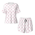 thumbnail image 4 of Lsque Animal Pink Color Paw Women's Short-Sleeved Pajama Set - 2 Piece Soft and Lightweight Sleepwear Set-Medium, 4 of 9