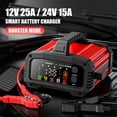 thumbnail image 4 of Cargador de batería de coche inteligente FOXSUR 25A 12V/25A 24V/15A batería portátil, 4 of 8