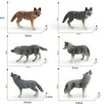 thumbnail image 6 of NIBOLOG Roaring Walking Wolf Figurine Realistic Forest Animal Model Miniature Woodland Creatures Figure Kids Educational Wild Animal Toy Cake Topper Decoration, 6 of 8