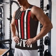 thumbnail image 5 of Gukieu USA Flag Cross Print Men's Quick Dry Fitness Vest, Round Neck Sleeveless Fitness Bodybuilding Top-3X-Large, 5 of 7