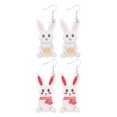 thumbnail image 4 of CIMAXIC easter 2 Pairs Easter Rabbit Ear Drops Bunny Shaped Earrings Pendants Easter Earrings,2.17"X0.91"X0.12", 4 of 5