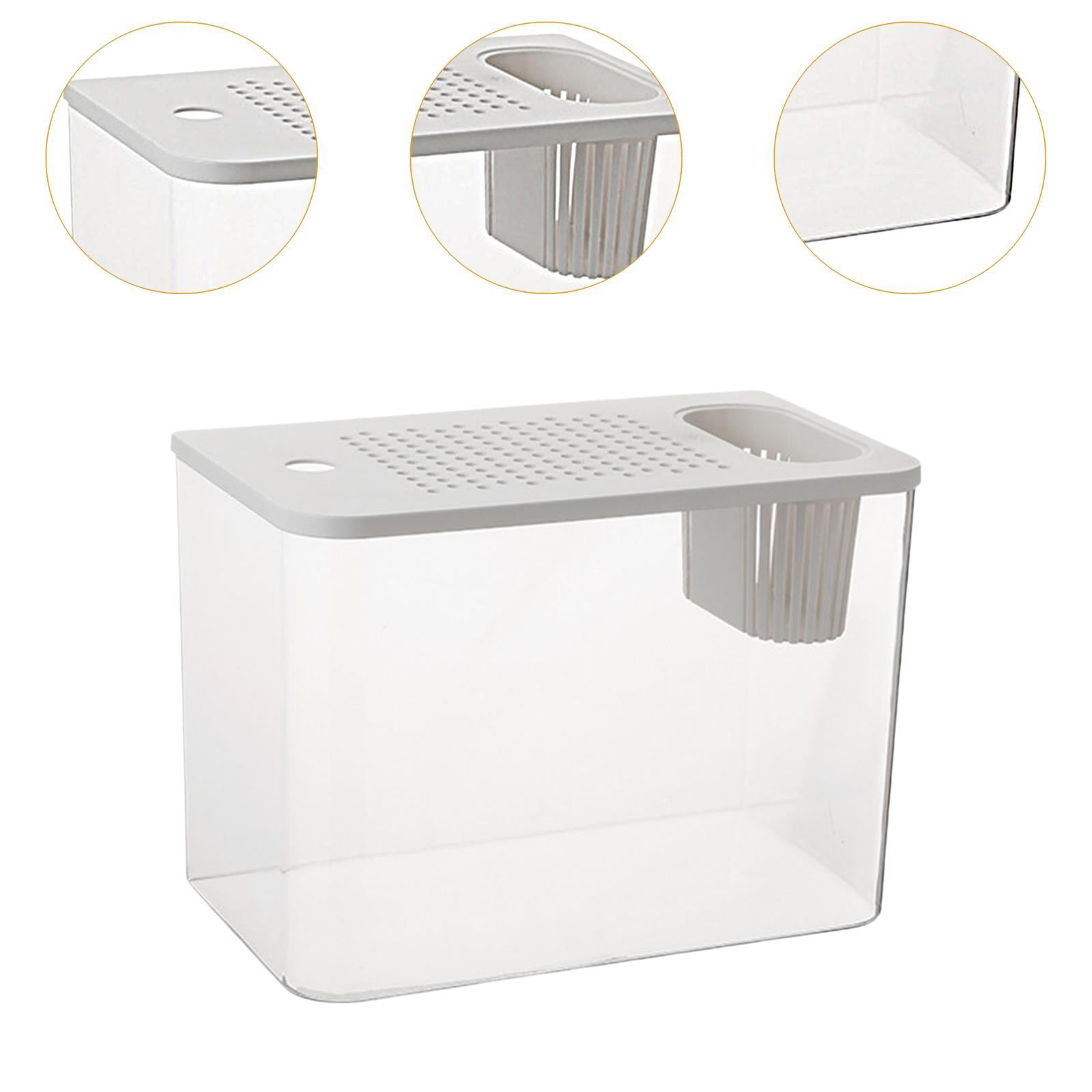 Stgfyxgs Reptile Terrarium Tank Habitat Desktop Breeding Tank Small Tank Clear Visibility for Snake Frog Betta Gecko Lizards White Lid