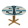 thumbnail image 3 of PIKWEEK Anchor Nautical Ship Boat Blue and White Stripes Printed Table Cover White, 3 of 8