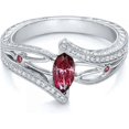 thumbnail image 1 of Anillo para mujer shaofei con gemas artificiales ovaladas y diamantes de imitación rosa rojo tamaño 7, 1 of 5