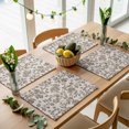thumbnail image 5 of Farmhouse Brown Placemats Set of 2, Vintage Flower Leaf Botanical Plant Washable Wipeable Table Mats for Dining Tables, Indoor Outdoor Kitchen Place Mats for Holiday Party Table Decor, 5 of 9