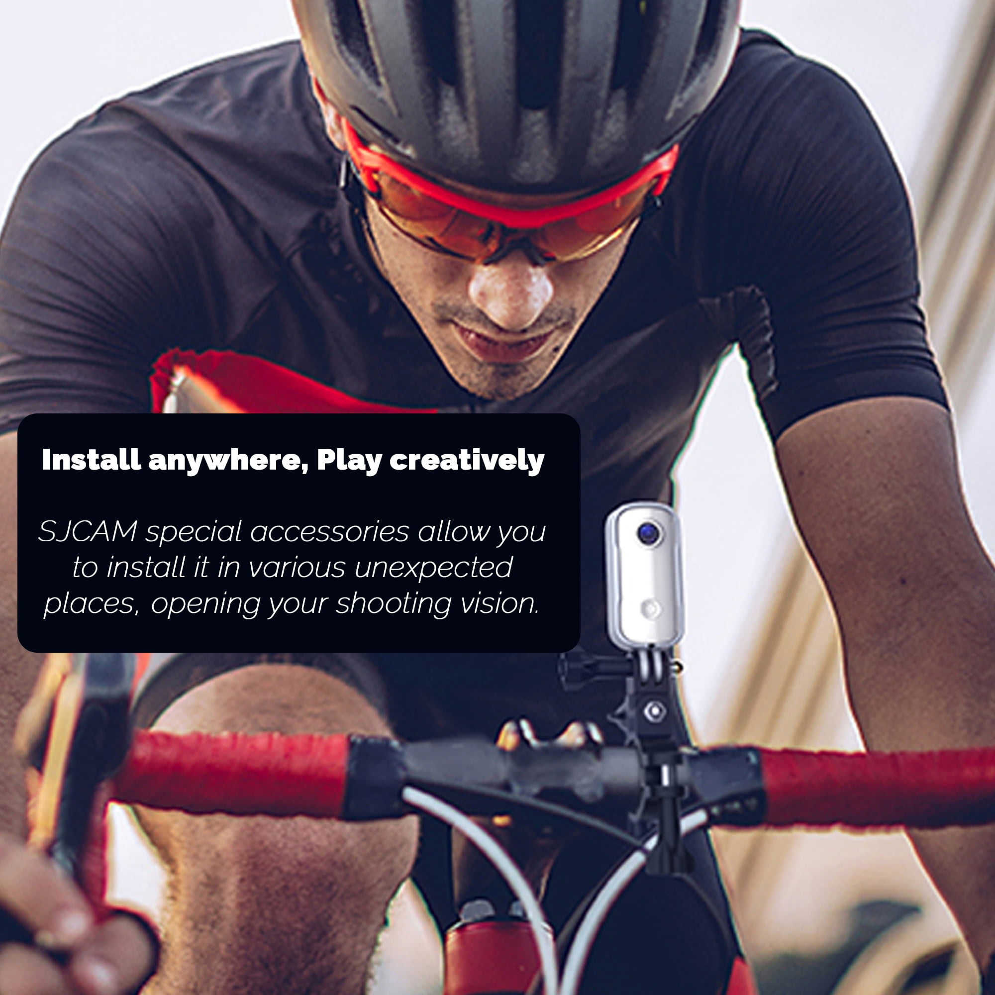 SJCAM C100 Plus Action Camera in Pink with 4K Video, EIS Stabilization, and Audio Recording, Bundle Including: 64GB Micro SD Card, 50-in-1 Action Kit, Card Reader, Card Wallet, and Micro USB Cable