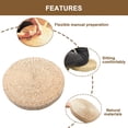 thumbnail image 3 of 40cm Natural Woven Grass Cushion - Wild Pucao Pillow Floor Mat - Round Braided Pad - Handmade Straw Woven Rush Yoga Mat - Flat Seat Cushion for Garden Dining Room Living Room Home Decor(Beige), 3 of 8
