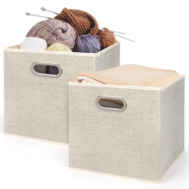 13 Inch Fabric Cube Organizer,WWW Foldable Cube Storage Bins Basket