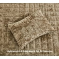 thumbnail image 5 of Chezmoi Collection Piers Tan Velvet Quilt Queen Set, 3-Piece Lush Plush Distressed Velvet Bedding All Season Lightweight Bedspread, Brushed Microfiber Reverse with Double Square Stitch, 5 of 9
