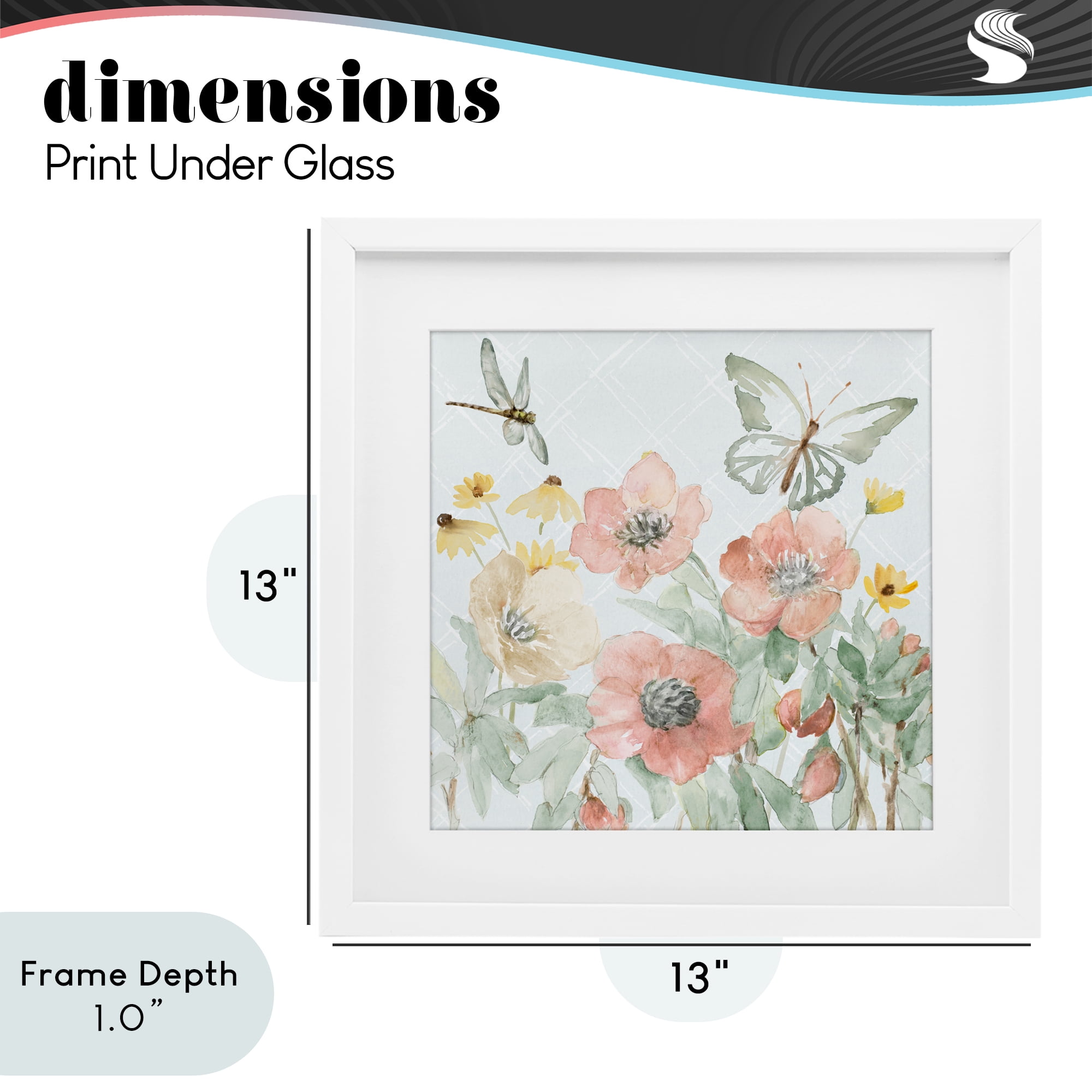 Stupell Industries Garden Joy Butterflies White Framed Print Under Glass, design by Lanie Loreth