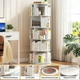 thumbnail image 2 of Homieasy Rotating Bookshelf, 360 Display Wood Spinning Bookshelf Tower, 5 Tier Floor Standing Bookcase Storage Rack, Revolving Bookcase Corner Bookshelf for Small Space, White, 2 of 7