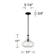 thumbnail image 7 of 360 Lighting Black Mini Pendant Lighting 11" Wide Modern Clear Glass Shade Fixture for Dining Room House Entryway Bedroom Kitchen, 7 of 7