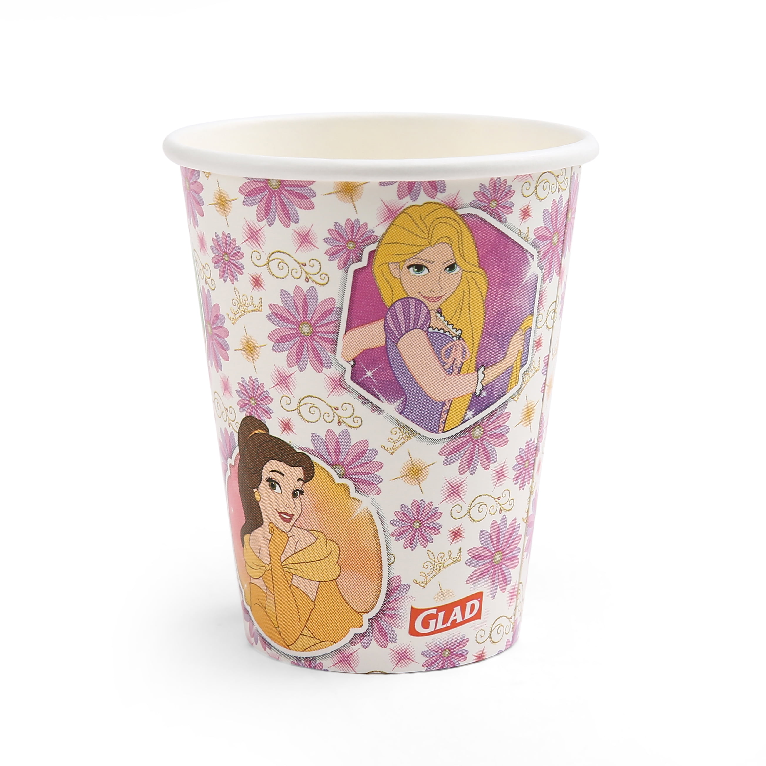 Glad Kids - 9oz Paper Cup - 240ct - Disney - Floral Frames - MIXED PACK