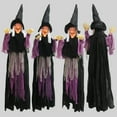 thumbnail image 6 of DAMAI 5.9 FT Hanging Witch Halloween Decorations Outdoor,Hanging Witch Halloween Decor,Giant Animated Standing Talking Witch with Red Eyes,Flying Witch Standing Decor for Haunted House Props, 6 of 9