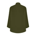 thumbnail image 4 of Womens Blouses Long Sleeve Shirt Women Casual Fashion Solid Color Button T-Shirt Long Sleeves One Shoulder Top Blouse Tops Army Green-7 L, 4 of 5