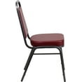 thumbnail image 6 of Wubio Trapezoidal Back Vinyl Stackable Banquet Chair, Multipurpose Stacking Chair with Padded Seat and Back, Burgundy/Silver, 6 of 10