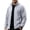Gray, variant on Men Thin Fleece Jacket Stand Collar Full Zip Coat with Zipper Pockets,Warm Windproof Fall Winter Daily Casual Comfy Wear,Blue,XXL