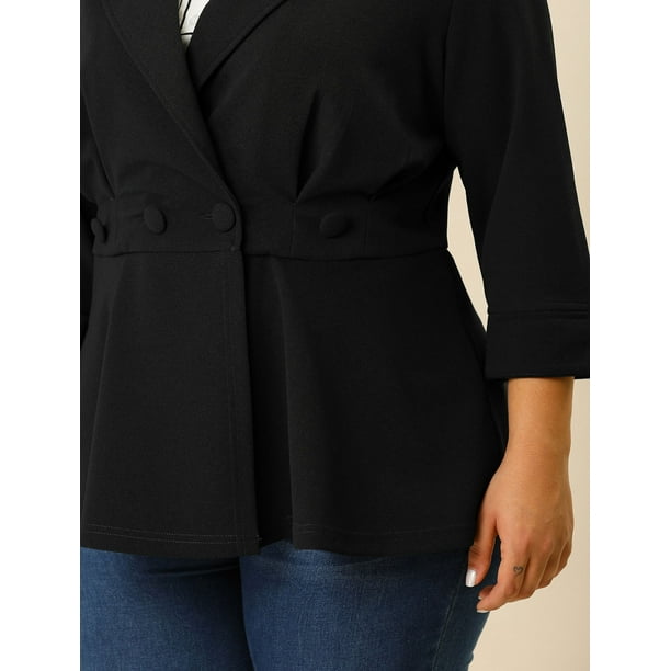 GRACE GRANDEUR Women's Plus Size Solid V-Neck Ruffle Ruched