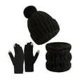 thumbnail image 3 of Gorro de invierno elástico suave para clima frío, tejido, protección contra el frío, calentador de cuello Negro, 3 of 7