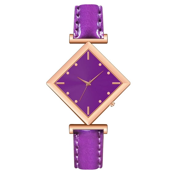 Guodhu Womens Quartz Movement Leather Strap Watch Stylish Rhombus Dress Watch Personality Watches Gift for Women