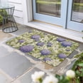 thumbnail image 2 of Purple Hydrangeas Doormat Outdoor Entrance 18"x30", Spring Floral Green Leaf Countryside Absorb Moisture Dirt Door Mats, Non-Slip Rubber Backing Floor Mats Indoor, Low-Profile Front Door Rugs, 2 of 9