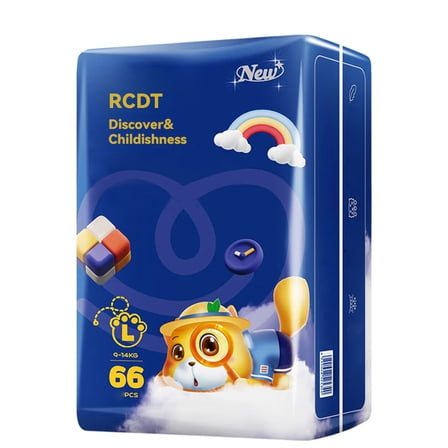 RCDT Baby diapers, Disposable Baby Diapers, 66 PCS,Hypoallergenic and Unscented Protection
